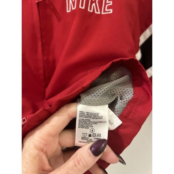 Nike Jacket Windbreaker Boys Red Zip Up Logo Lightweight Youth Athletic Sz. 4 - Picture 8 of 11